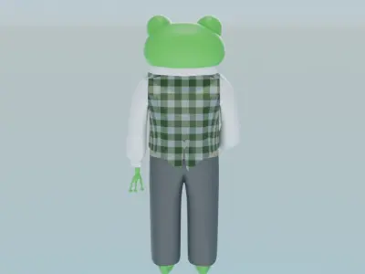 Gentleman frog 3D model