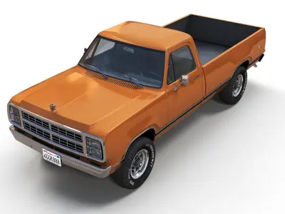 79 Dodge pickup D100 Low-poly 3D model