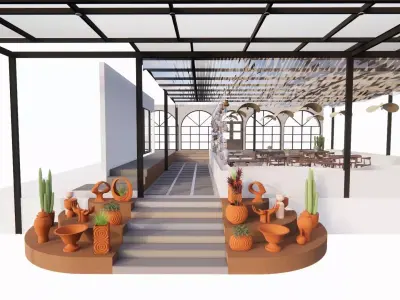 Food Court 3 3D model