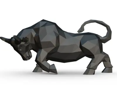 bull low poly 3D print model purchase