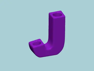 Vase J - Alphabet Vases Collection Letters - STL Printable 3D print model