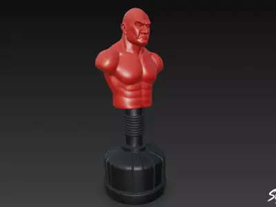 Red Punching Dummy Low-poly 3D model
