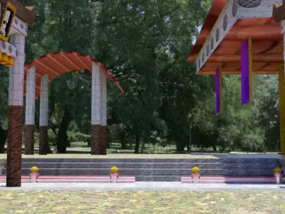 Chinese Fighting Arena   Low-poly 3D model