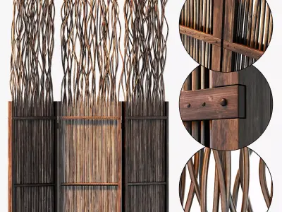 Screen branch crooked decor n1 3D model