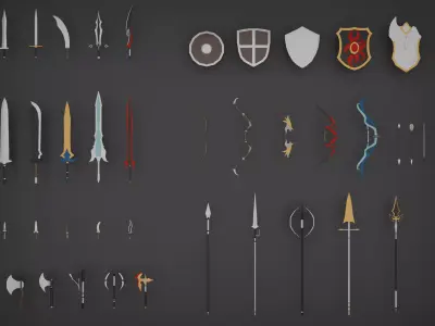 Weapon - Pack Low-poly 3D model