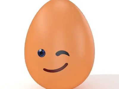 Egg Cracked Emoji N009 Low-poly 3D model