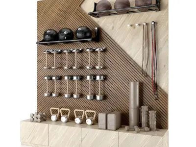 Home Gym Yoga Fitness Decoration Light Set 049  3D model