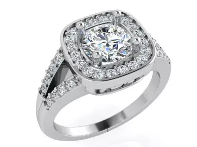 Square Halo Split Shank Ring 3560 3D print model