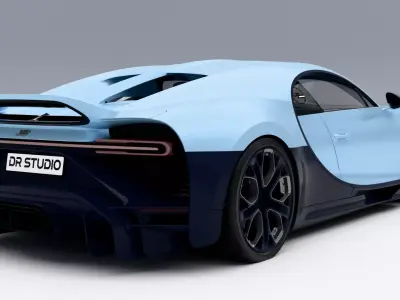 Bugatti Chiron Profilee Low-poly 3D model