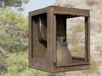 Antique Lantern Low-poly 3D model