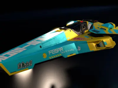 WipEout Feisar prototype Low-poly 3D model