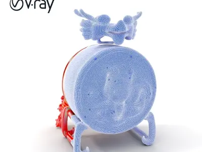 Traditional Dragon Drum Model Pack Low-poly 3D model