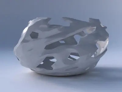 Bowl helix with faceted cuts and bulges  3D print model