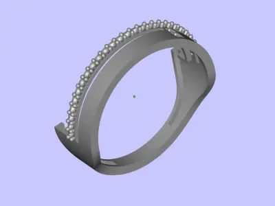 Womens Two piece solitaire ring 3D print model