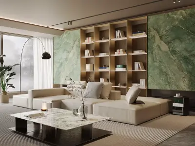 Light luxury living room 3D model