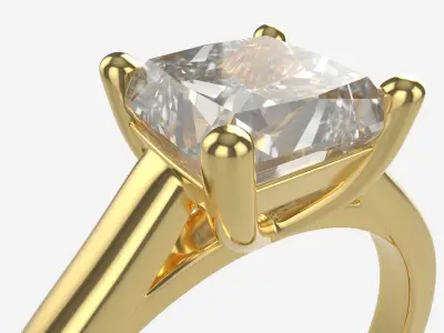 Gold Diamond Ring Jewelry 04 3D model