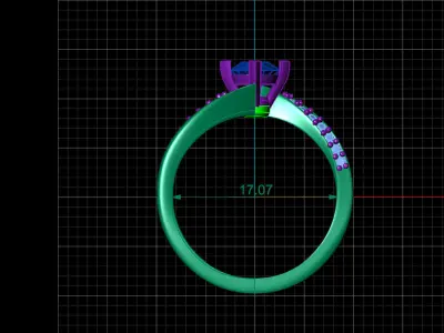 STL 3DM Print Ready Women Diamond Ring Lightweight Printable  3D print model 143