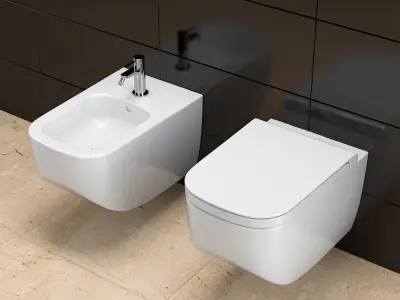 Toilet bowl and bidet HATRIA Next 3D model