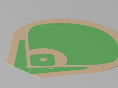Cartoon Lovely Baseball Field 1 3D model