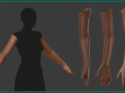12 female glove Low-poly 3D model