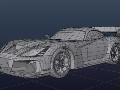 Stylized Racing Sports Car Low-poly 3D model