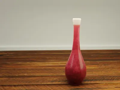 Decorative red marble vase Low-poly 3D model