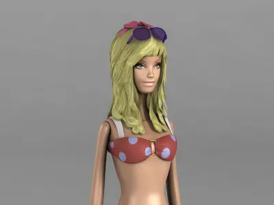Barbie Doll Low-poly 3D model