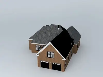 Red Brick House Free 3D model