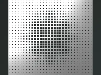 Perforated panel with parametric pattern 24-O-08 3D model