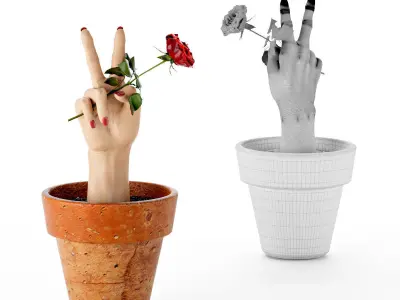 Victory sign 3D model