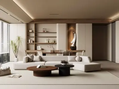 Modern living room 3D model  3D model