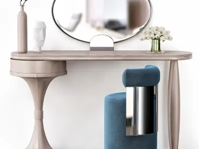 Toilet table collection 3d model Low-poly 3D model