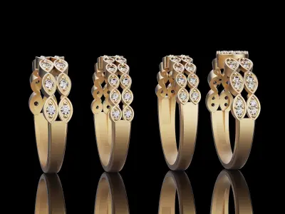 Lux rings silver gold jewelry printable 3D model 3D print model
