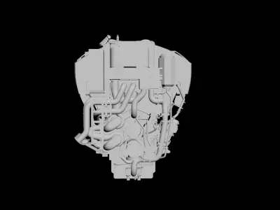 Wartsila Engine Marine Low-poly 3D model