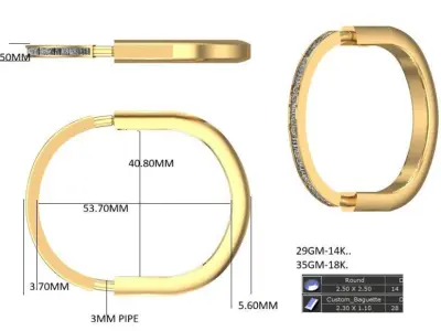 Infinity bracelet 3D print model