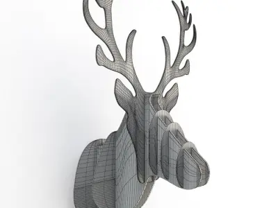 Cardboard Sculpture Deer 3D model