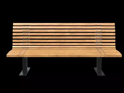 Public Bench V-01 Low-poly 3D model
