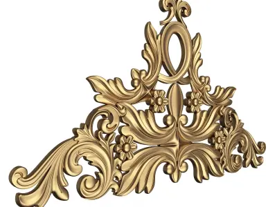 Carved Plaster Molding Decoration 049 Low-poly 3D model