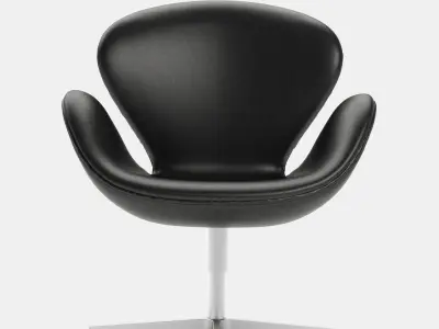 SWAN Chair Arne Jacobsen Fritz Hansen Black 3D model