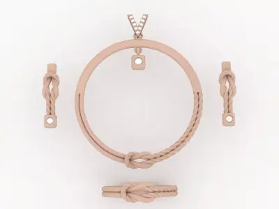 Ring - Pendant - Earring 001 3D print model