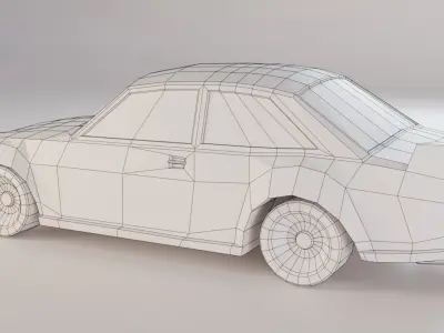 Low Poly Stylized Sports Car Low-poly 3D model
