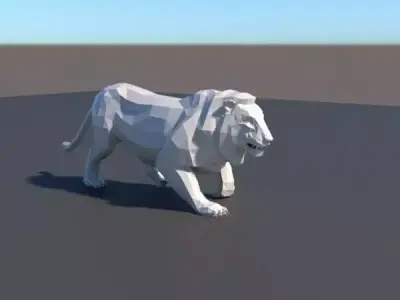 lowpoly lion 3D model