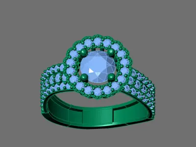 Womens Rings With Stone Ring Ready STL 3DM Models Rings women 3D print model