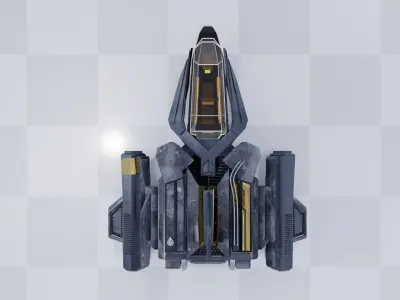 Light Spaceship Free low-poly 3D model