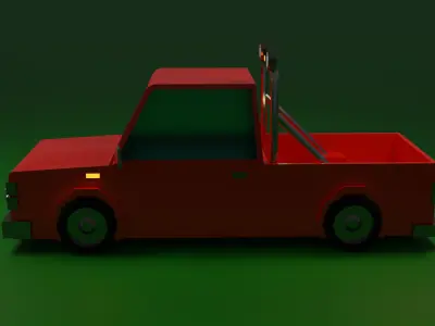 Low Poly Mini Truck Model 3D model
