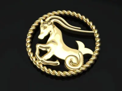 Capricorn pendant 3D model 3D print model