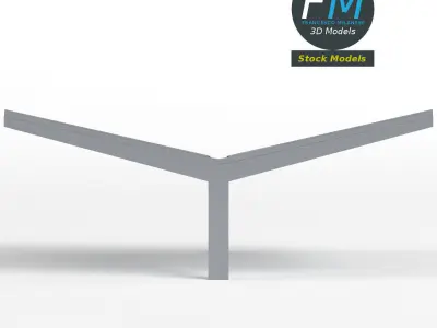 Double parking shelter with solar panels 3D model