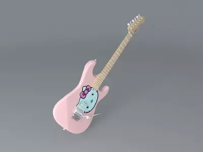 Hello Kitty guitar Free 3D model