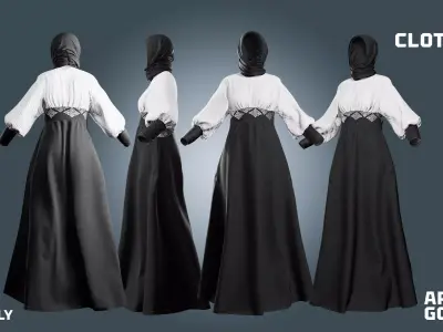 arabian gown - clothyfic outfit Low-poly 3D model