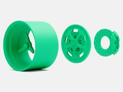 15x10 Kidney Bean Wheel and Brake 3D print model